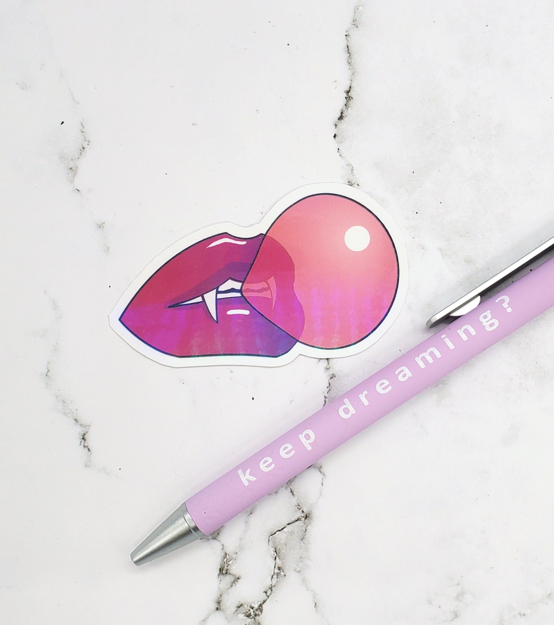 Vampire Bubblegum Sticker Pink