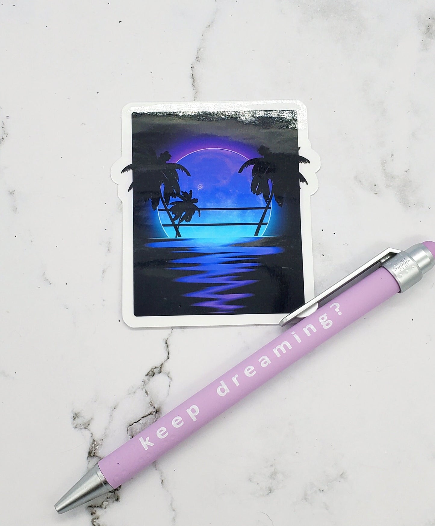 Vaporwave Moonrise Sticker