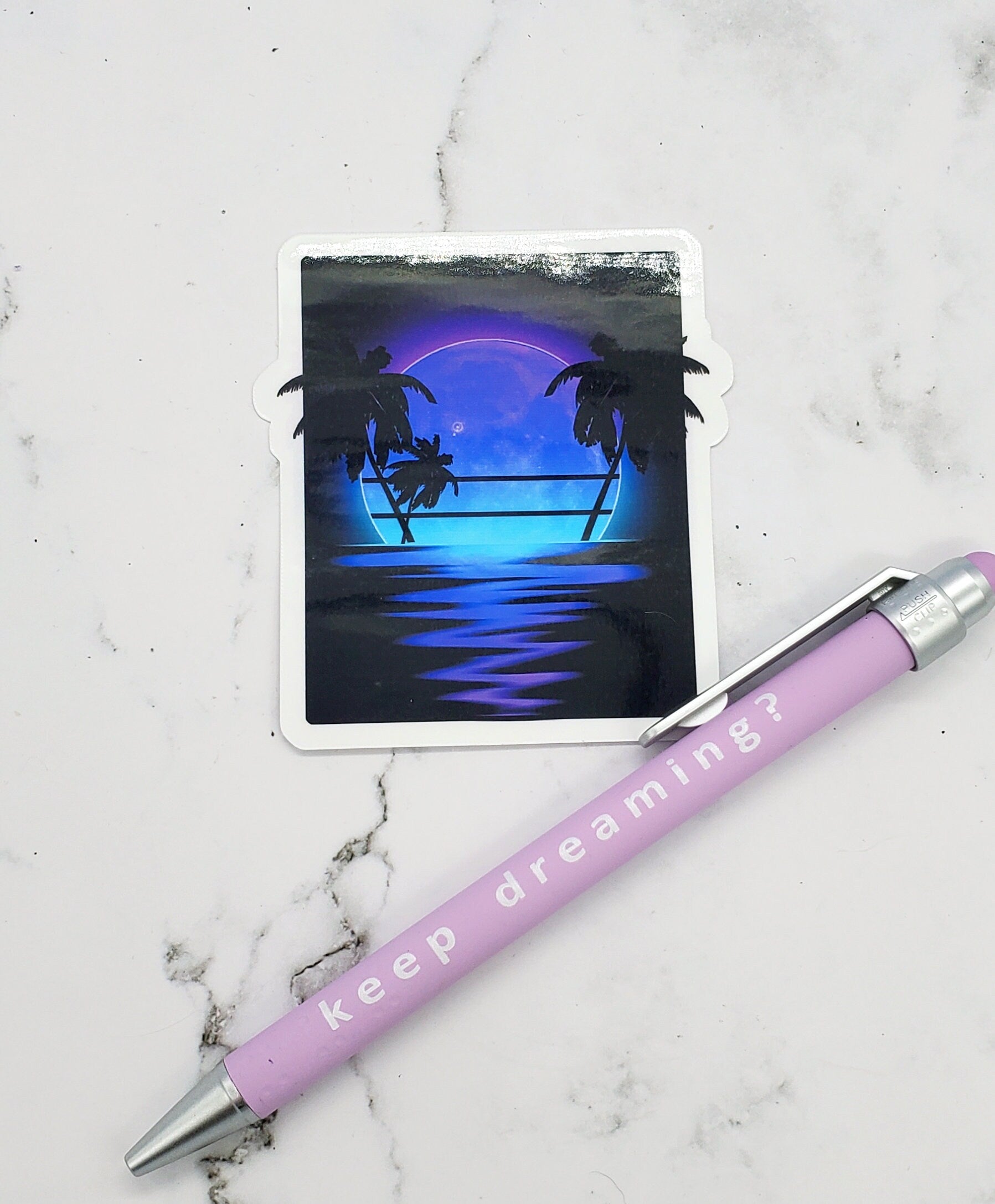 Vaporwave Moonrise Sticker
