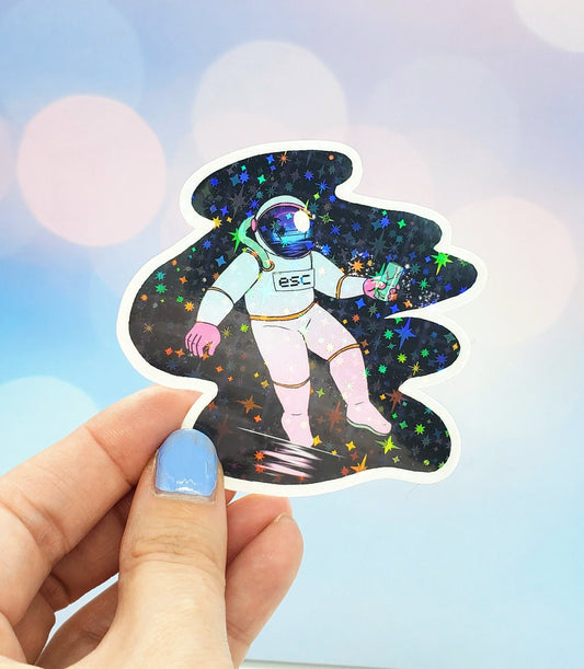 Vaporwave Astronaut Holo Sticker
