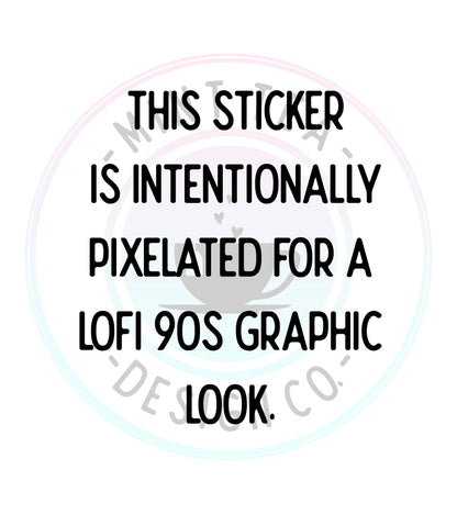 Yikes 90s Glitch Sticker