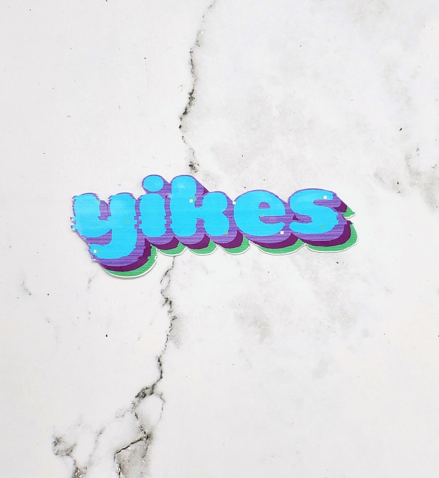 Yikes 90s Glitch Sticker