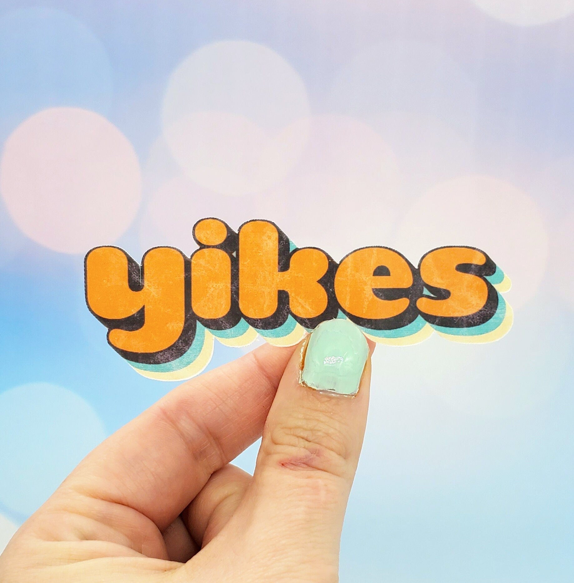Yikes 70s Faded Sticker
