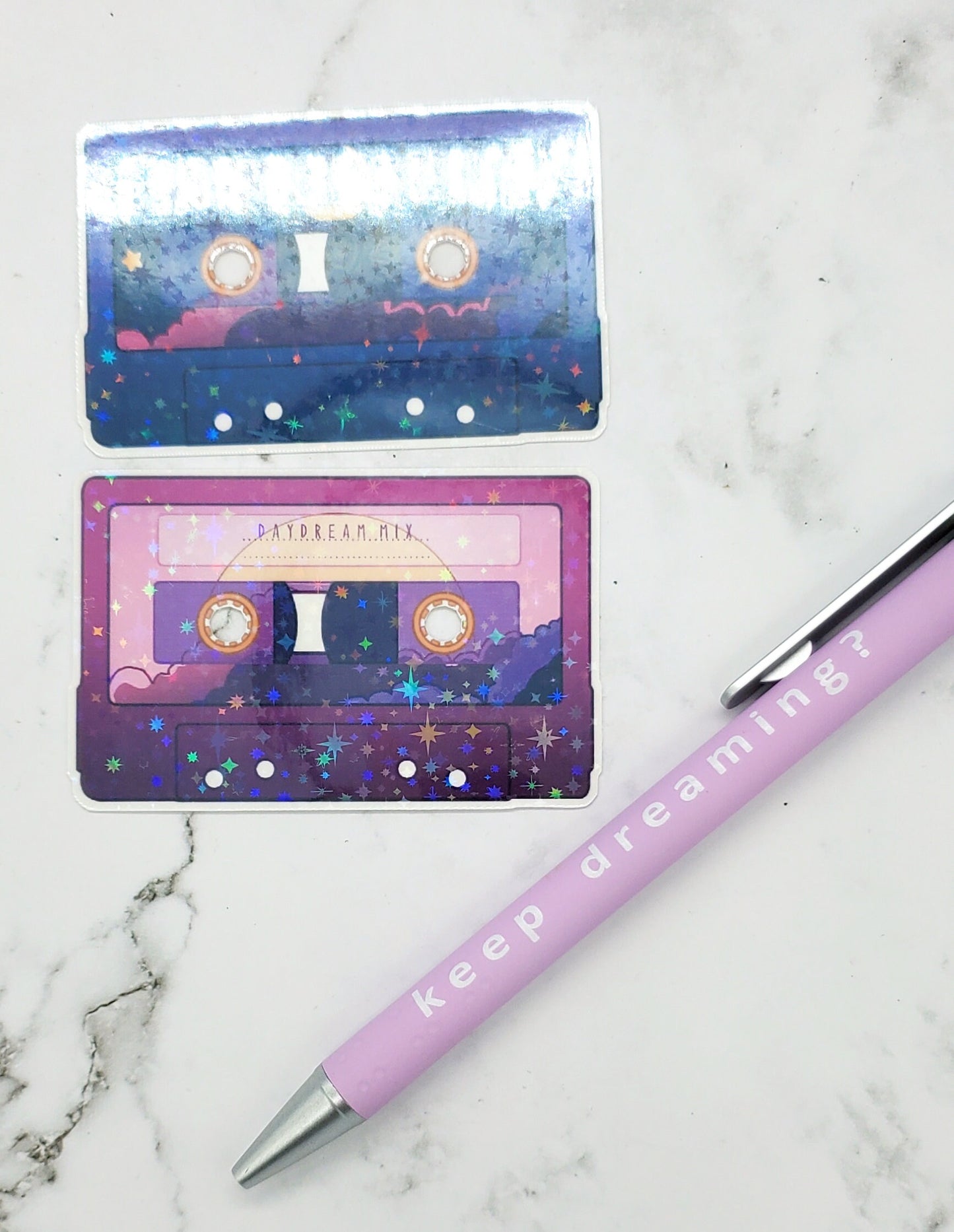 Dreamy Cassette Holo Stickers 2 pack
