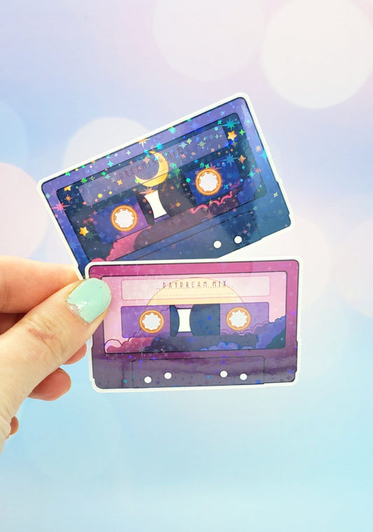 Dreamy Cassette Holo Stickers 2 pack