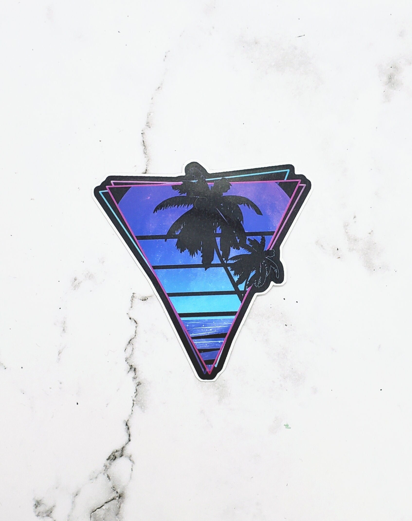 Neon Moonrise Triangle Sticker