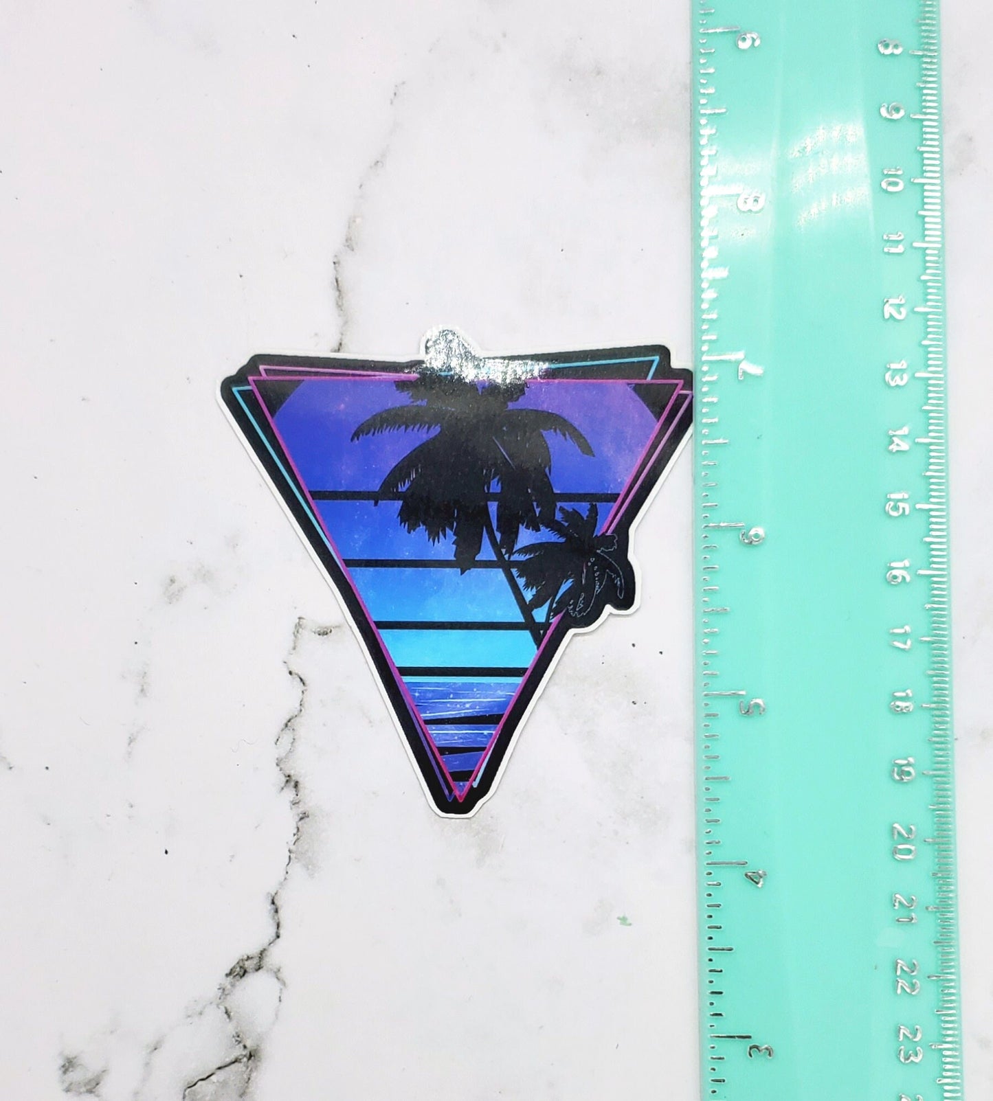 Neon Moonrise Triangle Sticker