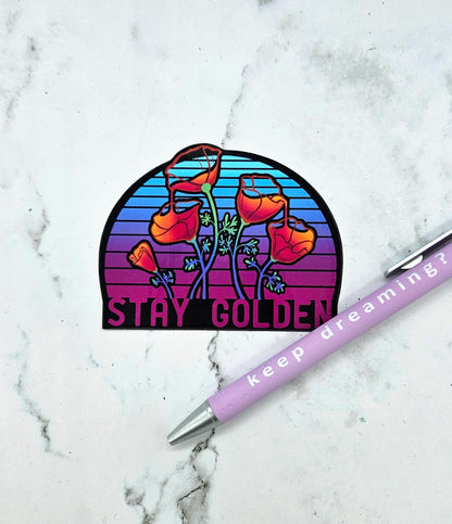 California Poppies Stay Golden Sticker