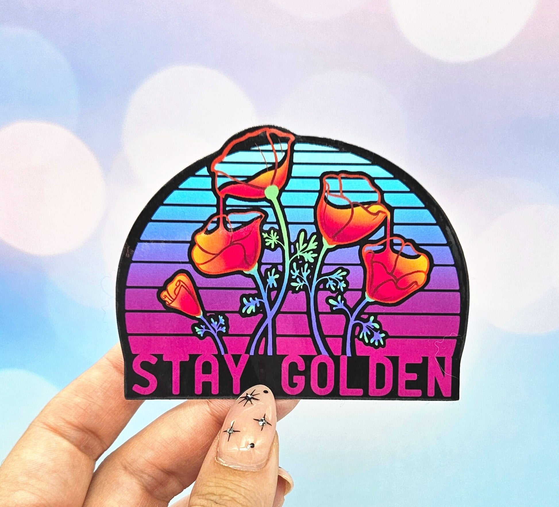 California Poppies Stay Golden Sticker