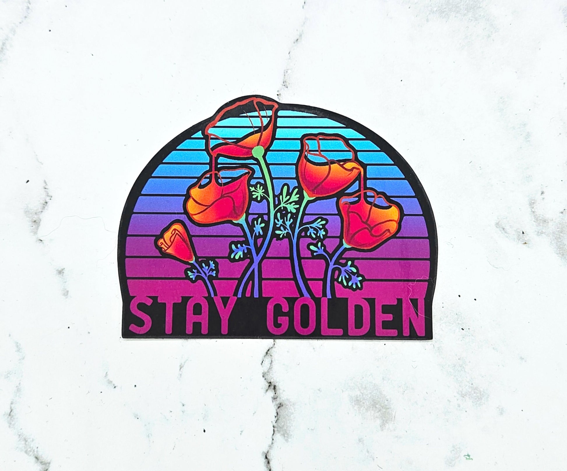 California Poppies Stay Golden Sticker