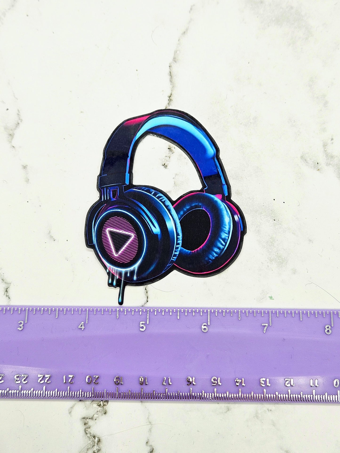 Neon Drip Headphones Sticker - Vaporwave Aesthetic, 80s 90s, Synthwave, Music Waterbottle Laptop Decor
