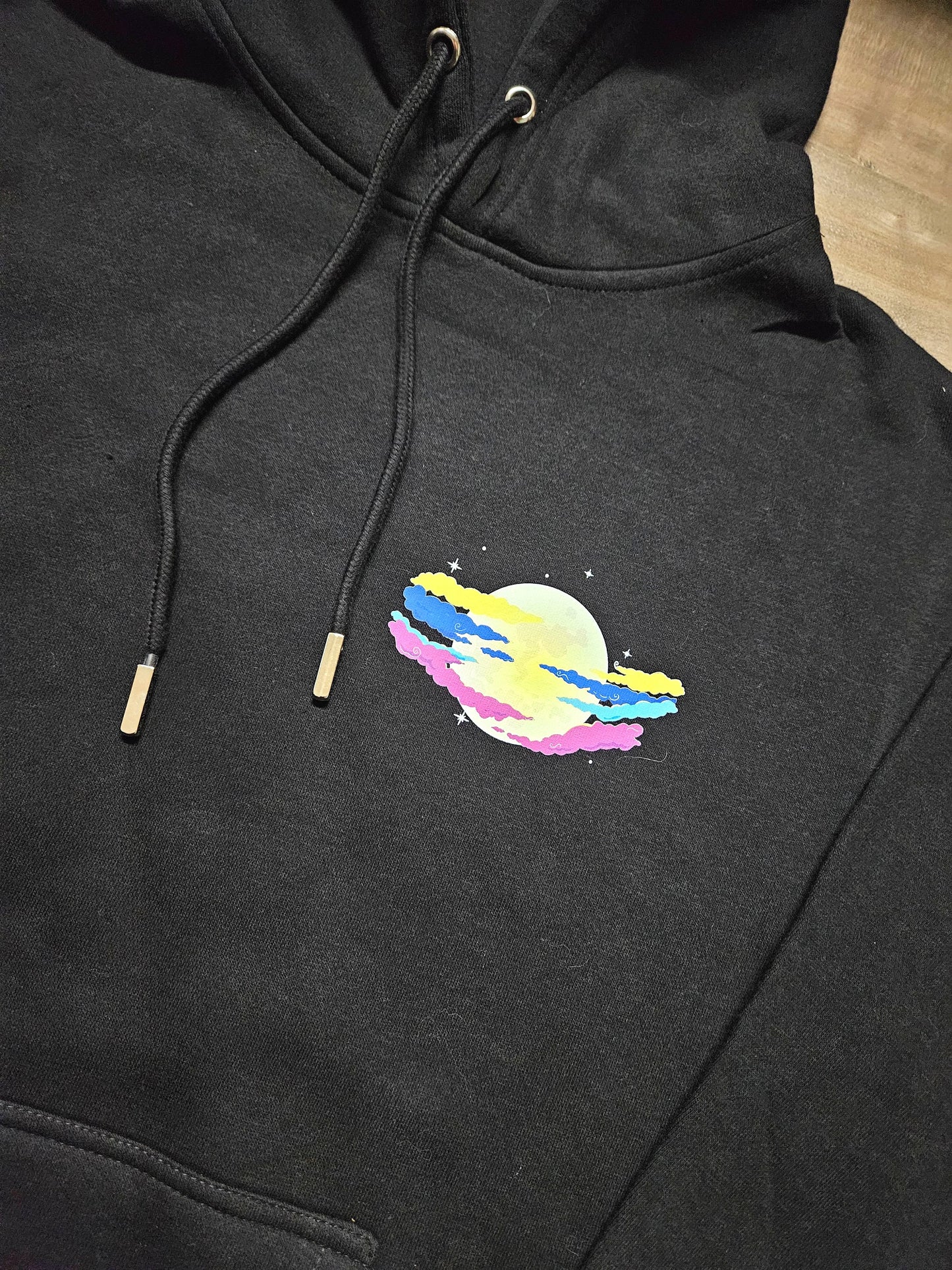 Dreamy Wanderer Hoodie - Moon, Clouds, Stars, Mountains, Nature, Colorful Dreamcore Vibe