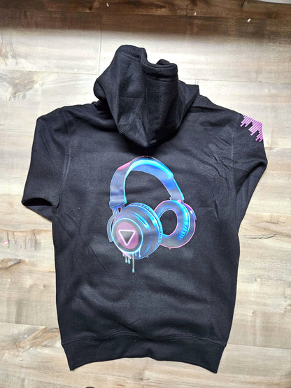 Lofi Drip Hoodie - Headphones, Sweatshirt, 80s 90s, Vaporwave, Outrun, Music, Dreamwave, Cassette Retro Streetwear Unisex