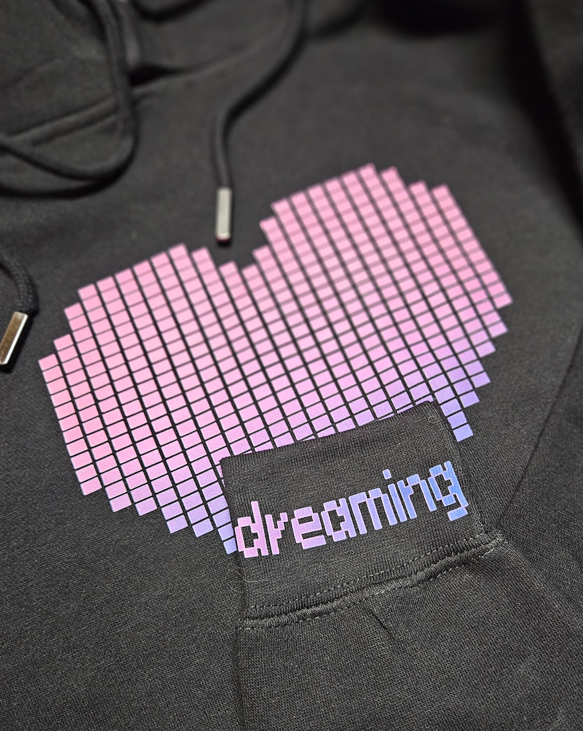 Pixel Heart Pullover Hoodie - Sweatshirt, 90s Y2K, Dreamcore, Candycore, Self Care, Pastel Soft Girl, Streetwear Unisex Kawaii