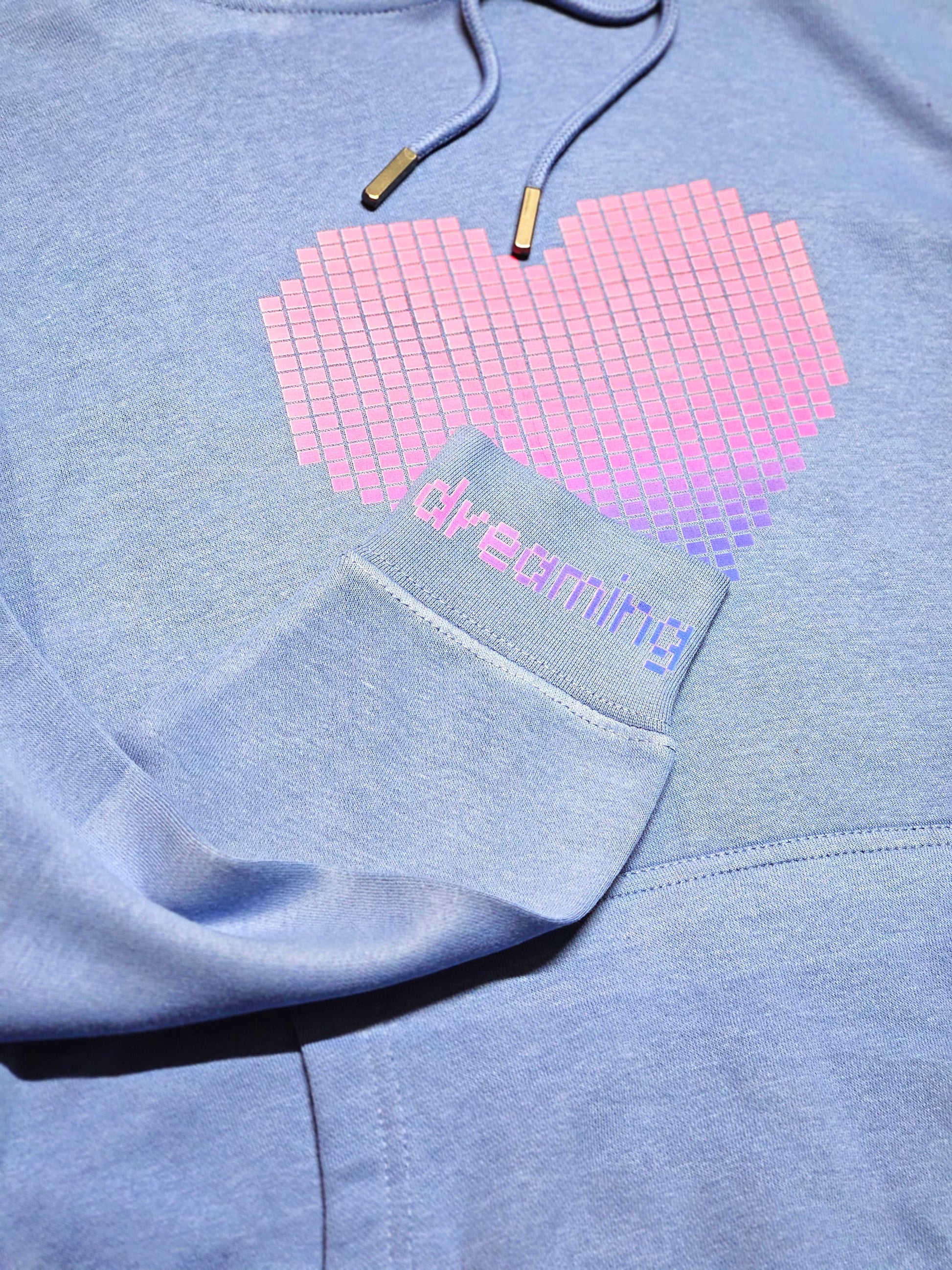 Pixel Heart Pullover Hoodie - Sweatshirt, 90s Y2K, Dreamcore, Candycore, Self Care, Pastel Soft Girl, Streetwear Unisex Kawaii