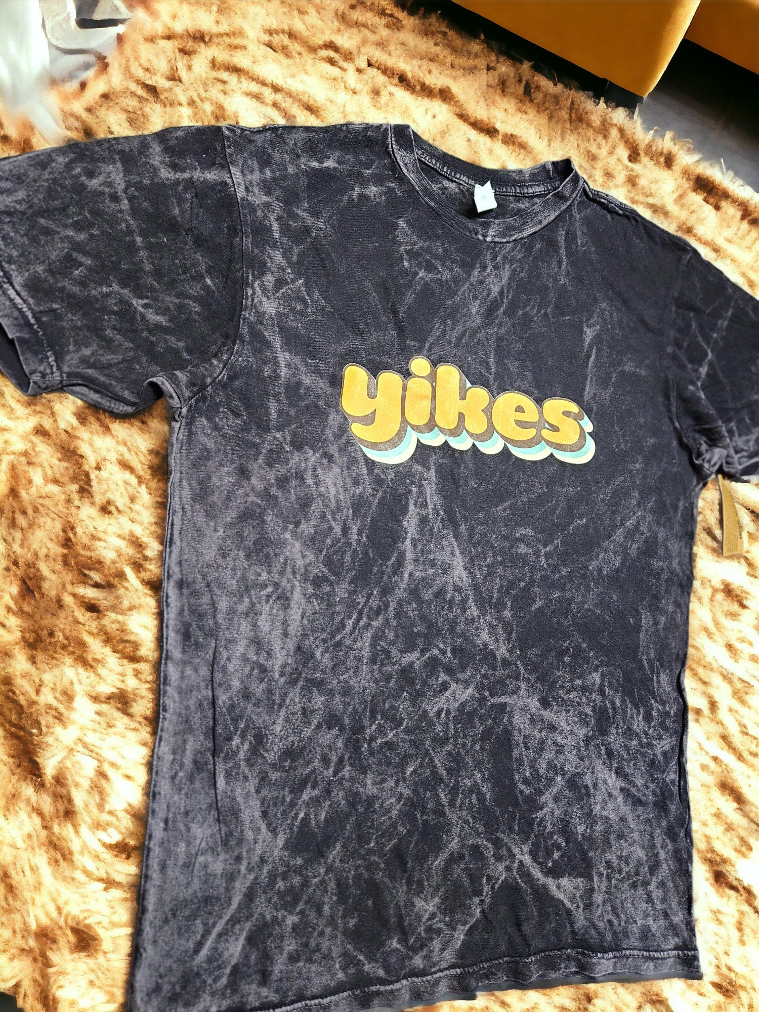 1970s Yikes T-Shirt - Cloud Black, Tie Dye, Vintage, Retro, Sarcastic, Unisex