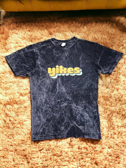 1970s Yikes T-Shirt - Cloud Black, Tie Dye, Vintage, Retro, Sarcastic, Unisex